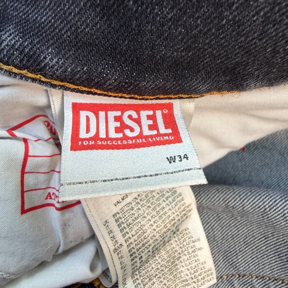 Diesel Jeans 2005 D-FINING Regular Fit 36x29 Gray TaperedMid Rise Button Fly - Picture 3 of 12